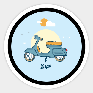 Vespa Vintage Blue Sticker